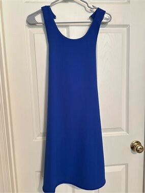 J.O.A. Royal Blue Midi A-Line Dress